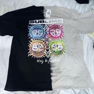 Sublime women’s Split Black and White Sun Graphic Tee